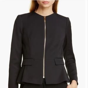 Ted Baker ‘Zameli’ peplum blazer in black. Individualist line. Size 8 (Ted 3)